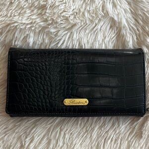Black Buxton Crocodile Embossed Wallet